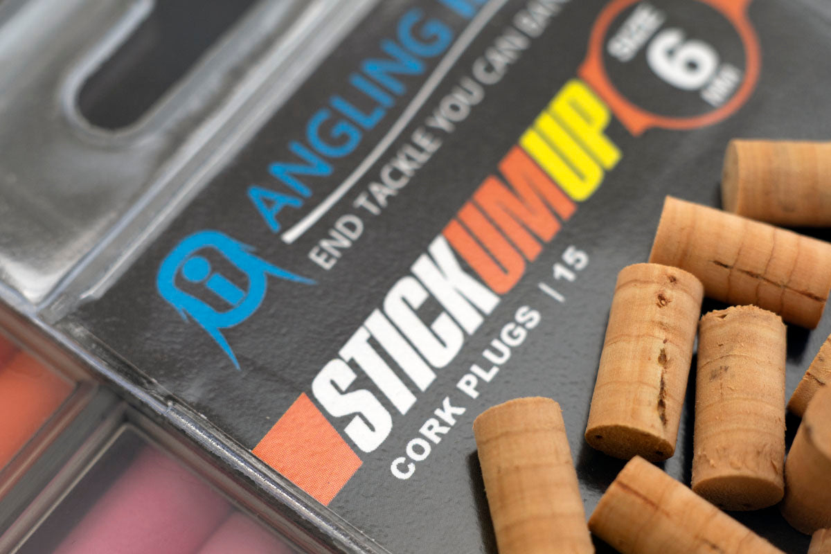 A pack of 6mm Stickumup Cork plugs, made with Grade A cork , each pack contains fifteen pieces, enough to balance lots of hook baits.