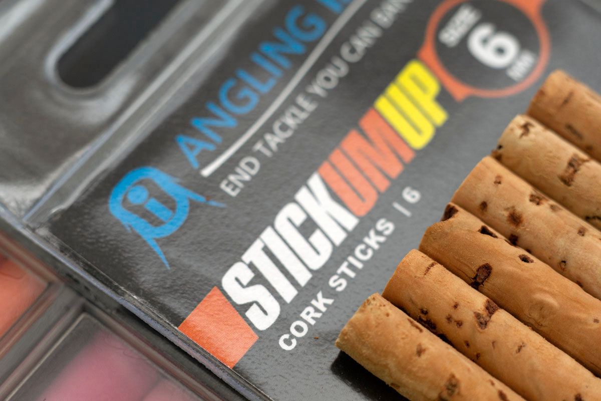 Stickumup 6mm Cork sticks are great for plugging into your hook baits to increase Buoyancy or critically balance drilled out baits including boilies and nuts.