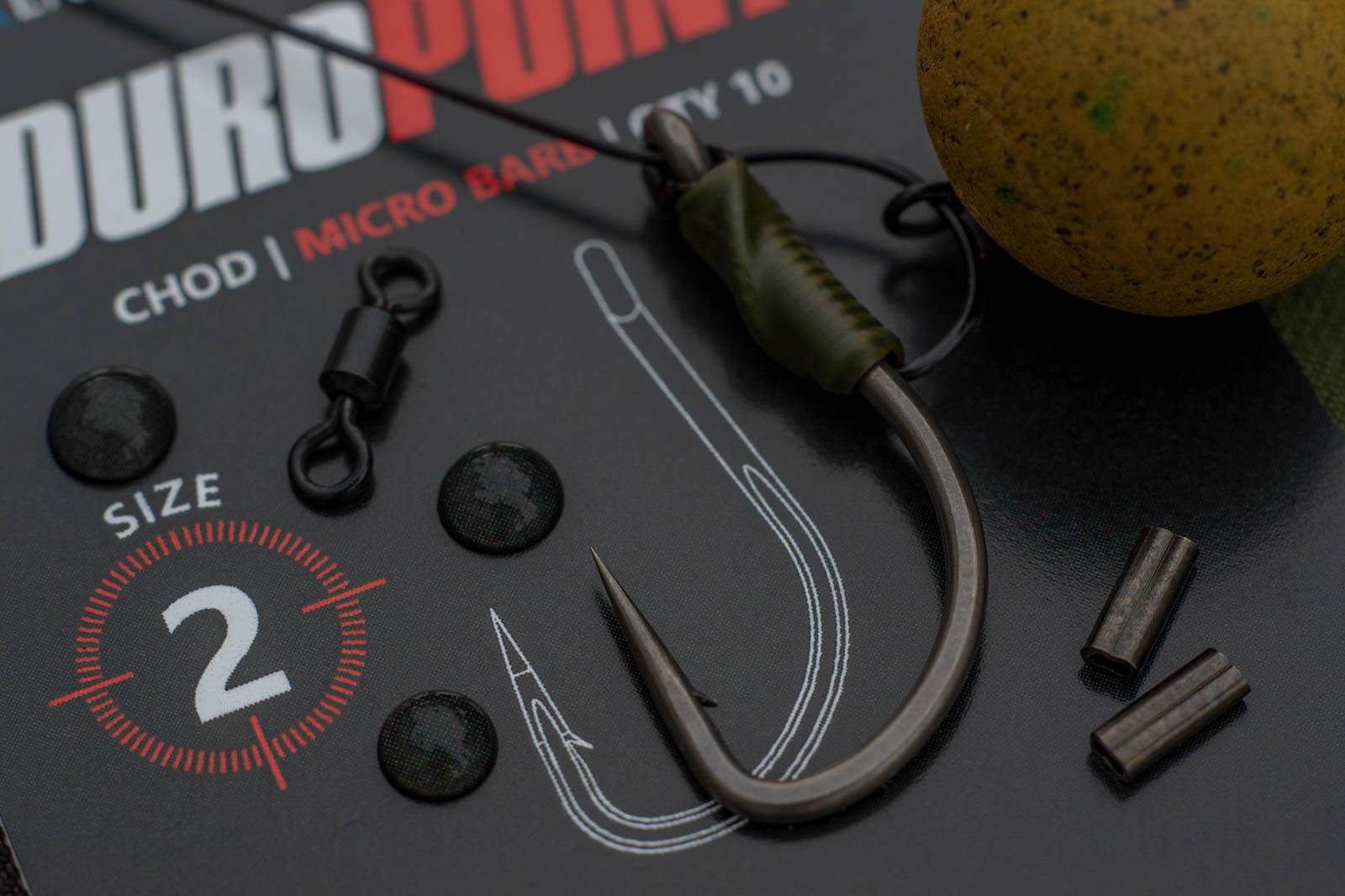 A Clone Rig, with essentials Mini Bait swivel and Duropoint Chod hook.